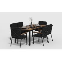  Белла 180 черная, алюминий / тик, фото 1 