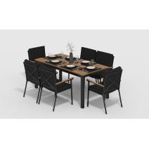  Белла 180 черная, алюминий / тик, фото 2 