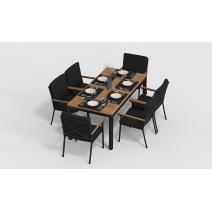  Белла 180 черная, алюминий / тик, фото 3 