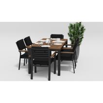  Белла 180 черная, алюминий / тик, фото 3 