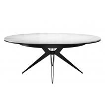  Стол DikLine KW120 керамика белый мрамор C11 глянец/опоры черные (2 уп), фото 2 