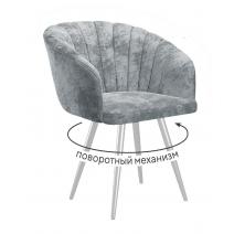  Стул DikLine 442 поворотный, M13 светло-серый, ножки белые, фото 1 