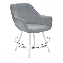  Стул DikLine 252 М поворотный, B22 GREY, ножки белые, фото 1 