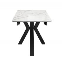  Стол DikLine SFE160 Керамика Tianshan White (белый полуглянец)/подстолье черное/опоры черные (2 уп.), фото 6 