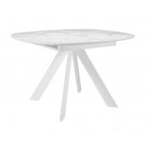  Стол DikLine BK100 Керамика Белый мрамор/подстолье белое/опоры белые, фото 1 