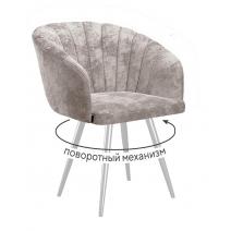  Стул DikLine 442 поворотный, M02 бежевый, ножки белые, фото 1 