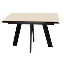  Стол DikLine SKM120 Керамика Krater Perla (бежевый матовый)/подстолье черное, фото 5 