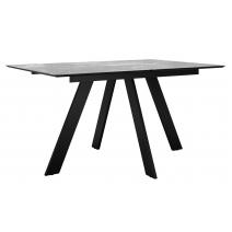  Стол DikLine DKD140, керамика 140(180)х80, мрамор серый матовый, опоры черные (2 уп.), фото 1 
