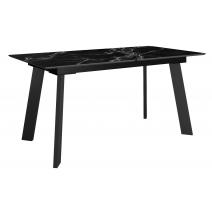  Стол DikLine DKH160, керамика 160(200)х90, мрамор черный матовый, опоры черные (2 уп.), фото 1 