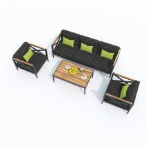  Лаунж зона ВЕРИТА темно-серая (маренго) - каркас карбон - столик тик, фото 5 