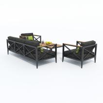  Лаунж зона ВЕРИТА темно-серая (маренго) - каркас карбон - столик тик, фото 6 