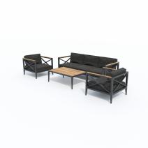  Лаунж зона ВЕРИТА темно-серая (маренго) - каркас карбон - столик тик, фото 8 