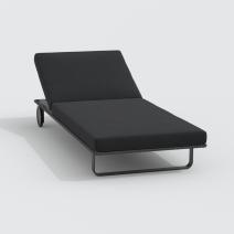  Шезлонг КОСТА на колесах черный - каркас карбон, фото 5 