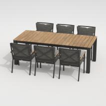  Стол обеденный ТЕЛЛА  XL из тика 300x100, фото 6 