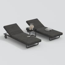  Шезлонг КОСТА на колесах маренго - каркас карбон, фото 4 