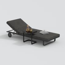  Шезлонг КОСТА на колесах маренго - каркас карбон, фото 1 