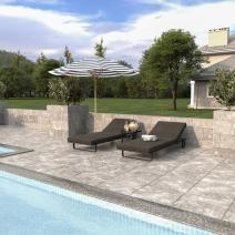  Шезлонг КОСТА на колесах маренго - каркас карбон, фото 3 