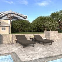  Шезлонг КОСТА на колесах маренго - каркас карбон, фото 2 