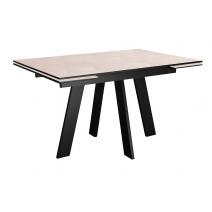  Стол DikLine SKM120 Керамика Krater Perla (бежевый матовый)/подстолье черное, фото 1 