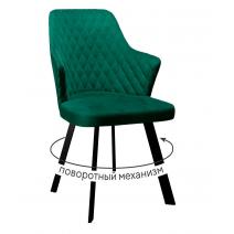  Стул DikLine 245 поворотный, К13 изумруд, ножки черные, фото 1 
