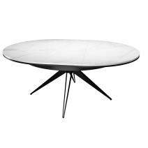  Стол DikLine KW120 керамика белый мрамор C11 глянец/опоры черные (2 уп), фото 6 