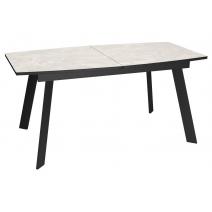  Стол DikLine XL160 хромикс белый/черный / опоры черные, фото 1 