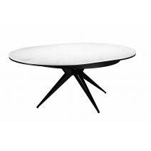  Стол DikLine KW120 керамика белый мрамор C11 глянец/опоры черные (2 уп), фото 4 