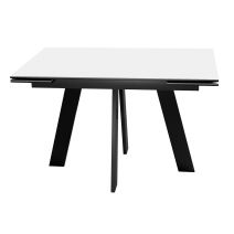  Стол DikLine SKM120 Керамика Mono white (белый матовый)/подстолье черное,, фото 5 