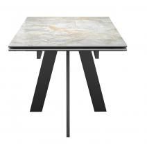  Стол DikLine SKM120 Керамика Titanium Silver River Polished/подстолье черное/опоры черные, фото 6 