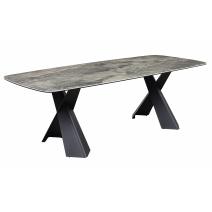  Стол DikLine KY220 керамика серый мрамор С20 глянец/опоры черные, фото 1 