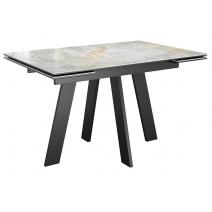  Стол DikLine SKM120 Керамика Titanium Silver River Polished/подстолье черное/опоры черные, фото 1 