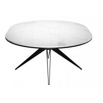  Стол DikLine KW120 керамика белый мрамор C11 глянец/опоры черные (2 уп), фото 7 