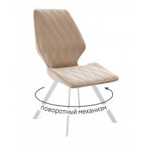  Стул DikLine 243 B03 BEIGE поворотный/ ножки белые, фото 1 