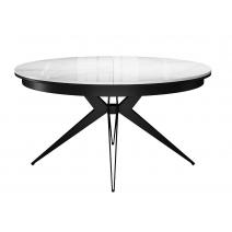  Стол DikLine KW120 керамика белый мрамор C11 глянец/опоры черные (2 уп), фото 1 