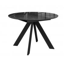  Стол DikLine SFC100 d1000 стекло Оптивайт Черный мрамор/подстолье черное, фото 1 