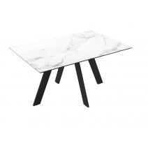  Стол DikLine DKD140, керамика 140(180)х80, мрамор белый матовый, опоры черные (2 уп.), фото 8 