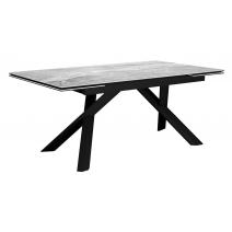  Стол DikLine KX160 керамика серый мрамор C31 глянец/опоры черные (2 уп), фото 1 