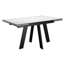  Стол DikLine SKM140 Керамика Белый мрамор/подстолье черное/опоры черные (2 уп.), фото 1 