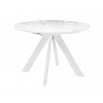  Стол DikLine SFC100 d1000 стекло Оптивайт Белый мрамор/подстолье белое, фото 1 