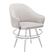  Стул DikLine 439 поворотный, C103 крем, ножки белые, фото 1 