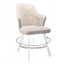  Стул DikLine 245 поворотный, C103 крем, ножки белые, фото 1 