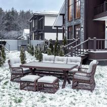  Обеденный комплект ALBERT в коричневом цвете из искусственного ротанга, фото 1 