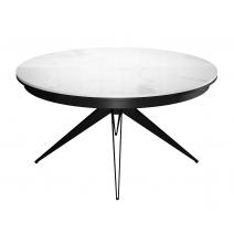  Стол DikLine KW120 керамика белый мрамор C11 глянец/опоры черные (2 уп), фото 8 