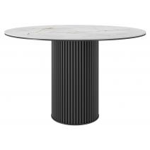  Стол DikLine AKR120 Керамика глянец Ostra Bianco/подстолье черное/опоры черные (2 уп.), фото 1 