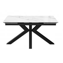  Стол DikLine SFE160 Керамика Tianshan White (белый полуглянец)/подстолье черное/опоры черные (2 уп.), фото 3 