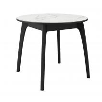  Стол DikLine MK46 Керамика Белый мрамор/подстолье черное/опоры черные, фото 1 