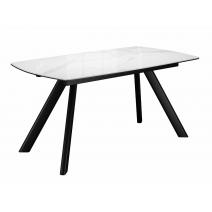  Стол DikLine KL160 керамика белый мрамор С39 глянец/опоры черные) (2 уп), фото 1 