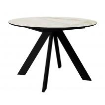  Стол DikLine SKC100 d1000 Керамика глянец Ostra Bianco (мрамор глянец белый)/подстолье черное/опоры черные, фото 1 