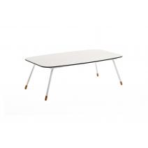  "Верона" журнальный стол из HPL 120х65, H40, каркас белый муар, цвет столешницы "молочный", фото 1 