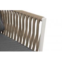  "Касабланка" кресло плетеное из роупа, каркас алюминий светло-серый (RAL7035) муар, роуп серо-коричневый 23мм, ткань серая 017, фото 4 